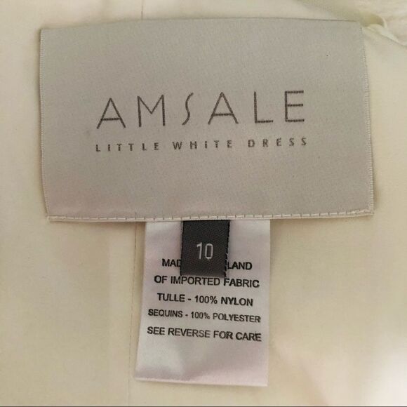 AMSALE Clear Sequin Sleeveless Sheath Dress, White, Wedding, Party, Size 10, NWT - Picture 14 of 16